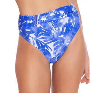 Trina Turk Tropical High Waisted Blue Swim Bikini Bottom Size 6 NWT Designer